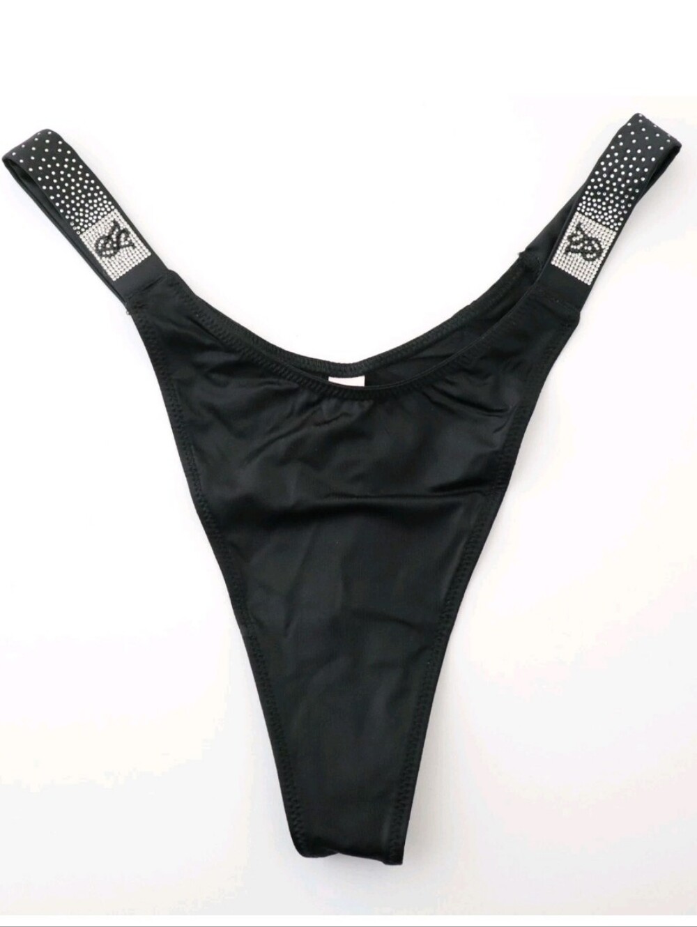 Victoria's Secret Very Sexy Scattered Shine Strap Thong Panty BLACK MEDIUM